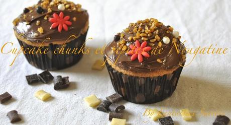 Cupcakes Chunks-pépites de Nougatine et nappage Nutella