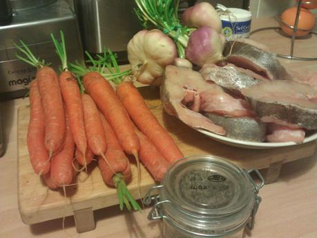 Petit menu de printemps : darnes de lieu jaune aux légumes printaniers