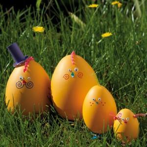 Activités du mercredi après-midi avec les petits : Décorer ses oeufs de pâques ! Famille poussin de paques