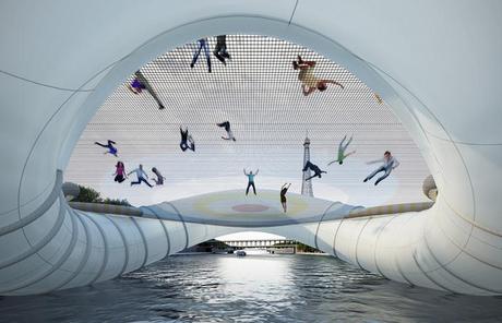 Une idée de pont trampoline à Paris