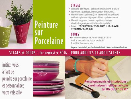 STAGES DE PEINTURE SUR PORCELAINE D'AVRIL