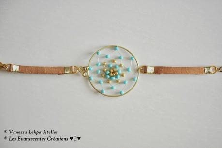 bracelets attrape rêves bleu fait main Bijoux attrape rêves bleu fait main dreamcatcher artisanale bijoux contemporain vanessa lekpa