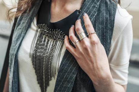 collier cuir chaines