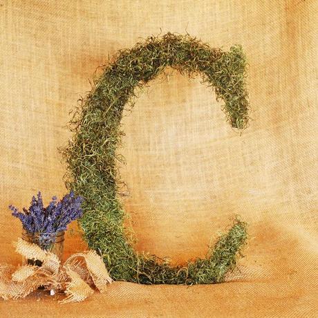 mossy monogram for welcome table
