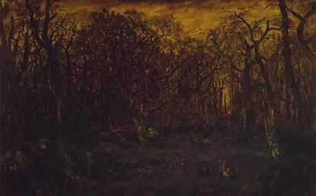 The Forest in a Winter at Sunset de Rousseau