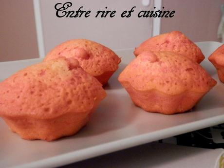 Madeleines-muffins marbrées arôme fraise et poire + Mise à l'honneur