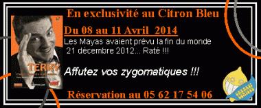 Un kir offert pour toutes réservation le 09 et 10 avril au Citron bleu !