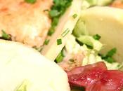 Salade chèvre chaud, pommes, gesiers