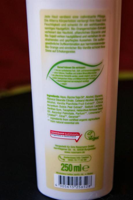 Test : Lotion pour le corps Alterra (vegan)
