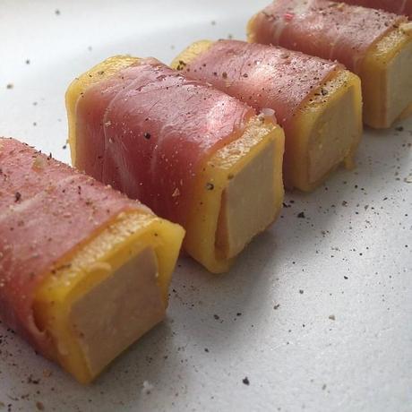 Makis de foie gras, mangue et jambon de Parme