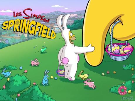 C'est déjà Pâques sur les Simpsons Springfield sur iPhone