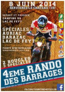 4 ème Rando des Barrages du Xaintrie Moto Club (19) le 8 juin 2014