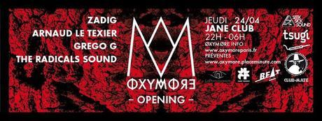 2×2 places – ØXYMØRE avec Zadig, Arnaud Le Texier, Grego G, The Radical Sounds au Jane Club (Paris) oxymore jane club