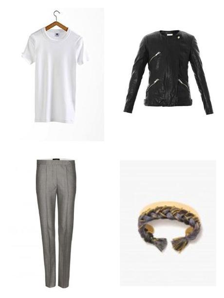 Classic & Chic Moodboard Grey White and Leather