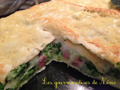 Lasagnes brocolis et jambon