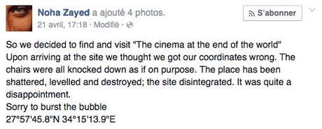Le cinéma abandonné dans le désert du Sinaï vient d’être détruit Noha-Zayed