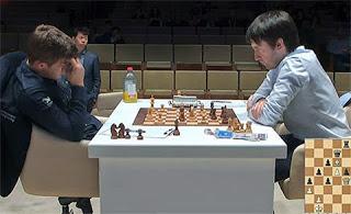 Echecs : Magnus Carlsen 0-1 Teimour Radjabov au Mémorial Vugar Gashimov - Photo site officiel
