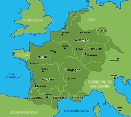 Le Royaume des Francs en 768