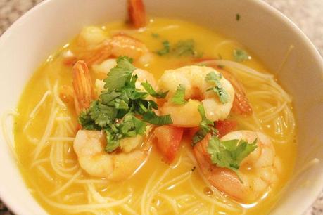 recette salée,cook and go,recette soupe asiatique cook and go,soupe gambas et potiron,soupe asiatique gambas,soupe saveurs asiatiques