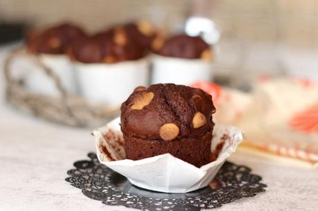 Muffins double chocolat et beurre de cacahuètes