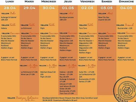 La #semaineYellowWeek, Veuve Clicquot Canada 2014