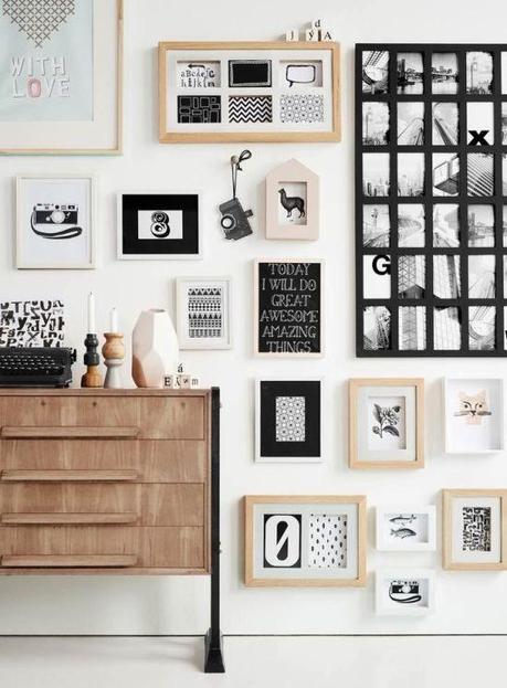 Composition de cadres Decor Envy via Nat et nature Concevoir un mur de cadres
