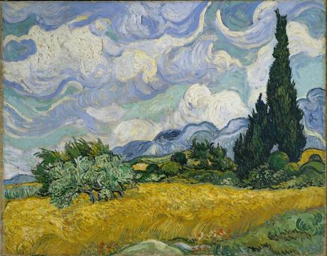 Wheat field with cypresses de Van Gogh