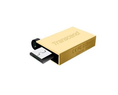 Offre éclair : Clé USB / Micro USB 32 Go Transcend OTG JetFlash 380 Doré (23% de réduction)