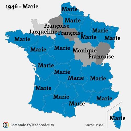 Les prénoms les plus répandus en France