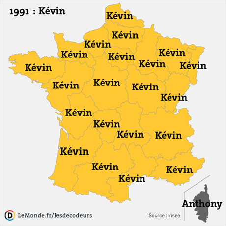 Les prénoms les plus répandus en France