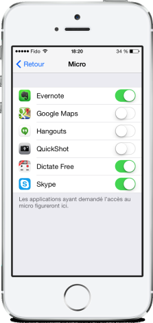 Securite iOS 7 micro