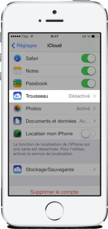 Trousseau iCloud