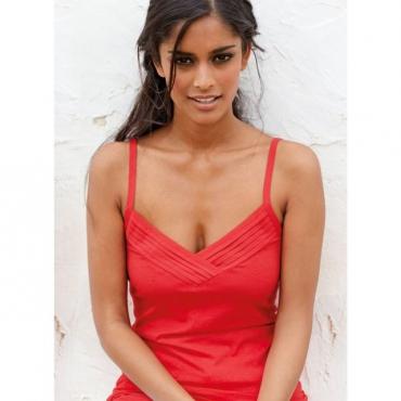  Débardeur bi-matière fines bretelles coton bio...