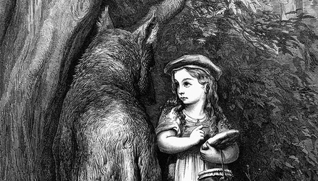 Le Petit Chaperon rouge et le Loup, une gravure de Gustave Doré (1883)