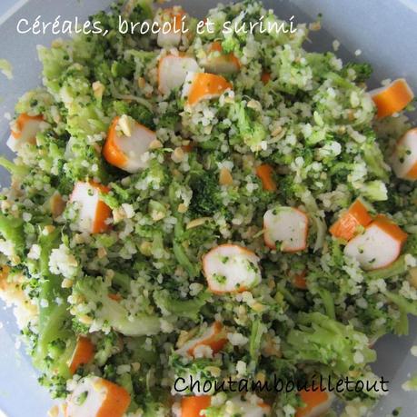 céréales, brocoli surimi