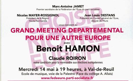 Benoit Hamon à Val-de-Reuil le 14 mai « pour une autre Europe »