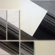 Jaume Rocamora. Suite Collioure, 2013-2014.  Dessin fusain, pastel, peinture plastique sur papier cellulose 