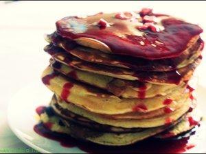 Pancakes aux pralines roses 