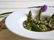 Salade d'asperges vertes poêlées l'ail basilic