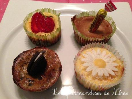 Mini cheesecakes fraise, Oréos, carambars et noix de coco