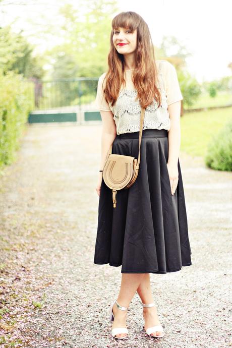 jupe évasée mi longue blog mode