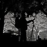 Ombre d'un photographe de nuit