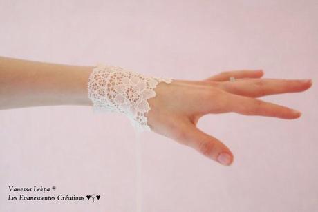 bijoux de mariée bracelet en dentelle de calais beau bracelet de dentelle de calais ivoire, création francaise éco responsable, par la créatrice Vanessa Lekpa