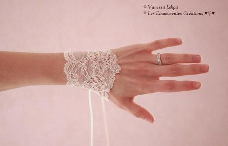 bijoux de mariée bracelet en dentelle de calais bijoux de mariée en dentelle de Calais réalisation francaise, création Vanessa Lekpa