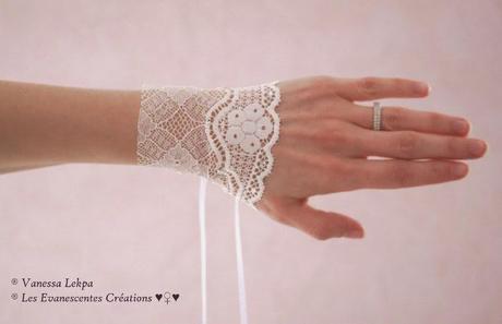 beaux bijoux de mariée en dentelle de calais et strass swarovski, création de Vanessa Lekpa Atelier