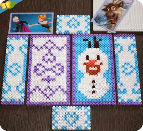 boite en perles Hama pour ranger ses stickers de la Reine des neiges