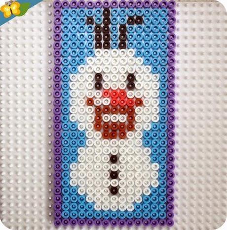 boite en perles Hama pour ranger ses stickers de la Reine des neiges