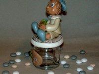 Pot à dragée avec p'tit gars et son doudou Walter