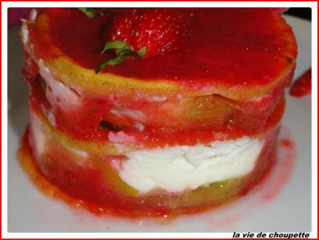 gâteau vanillé, fraises, rhubarbe-1998