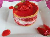 Gâteau vanille-fraises rhubarbe